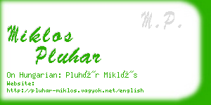 miklos pluhar business card